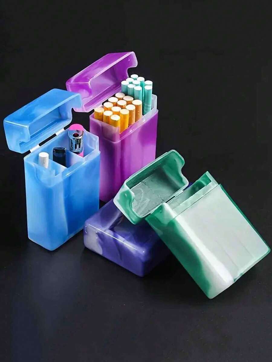 1 hộp đựng thuốc lá bằng nhựa có ngăn riêng biệt, lựa chọn lý tưởng để làm quà tặng - Màu sắc ngẫu nhiên