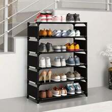 1pc Multi-Layer Plastic Storage Shoes Rack, Free Standing Shoes Rack, Easy Assembled Shoes Storage Shelf, Large Capacity Shoe Shelf, Suitable For Entryway, Hallway, Bedroom, Bathroom, Living Room