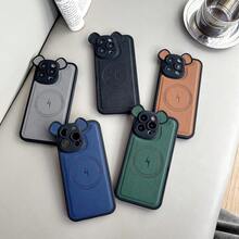 Funda Magsafe Tipo Piel Leather Case Protector Para  iPhone 7/8/XS/XR/11/12/13/14/15 - Marrón - Ver 2