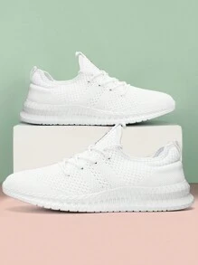 Men's Sport Running Shoes Casual Walking Shoes Lightweight Workout Gym Shoes - trắng - Xem 3