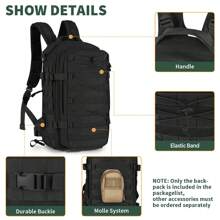 Men Functional Backpacks - 黑色 - 查看 6