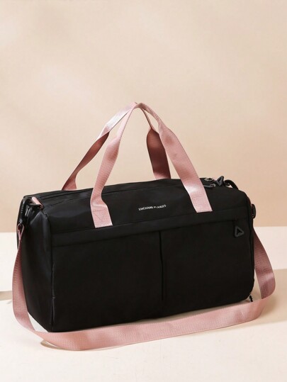 Casual Dry And Wet Separation Travel Duffel Bag, Portable Large Capacity Sports Gym Yoga Shoulder Bag With Independent Shoe Compartment, Perfect Luggage Storage Bag For Travel And Fitness Back To School School Bag Travel Essentials Travel Organizer For Beach Summer Vacation Bag For School School Accessories School Stuff