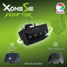 Brook Xbox One SE Adapter Type C For Xbox Elite Series 2 Wireless Controllers And Xbox Series X/S Controllers On PS5 Xbox Series X/S Switch PS4 Xbox PC(XID) Motion Control Turbo Remap Audio Function