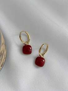 1對法式復古風格時尚優雅個性化日常佩戴耳環（女款） - 幾何 - 查看 6