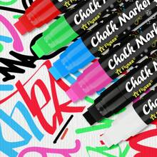 1pc Liquid Chalk Paint Marker, 15mm Chisel Tip, Suitable For Window, Car, Glass, And School Use - Including 45 Chalkboard Labels - Bright Neon Color - Red - View 6