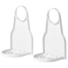 1pc White Laundry Detergent Cup Holder, Collapsible Cup Holder To Prevent Spills And Drips, Cup Storage Holder For Dispensing Laundry Detergent, Portable Laundry Detergent Cup Holder, Suitable For Laundry Room, Suitable For Clamping On Bottles With Nozzles, To Prevent Leakage And Confusion Of Detergents And Fabric Softeners, Household Use