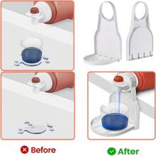 1pc White Laundry Detergent Cup Holder, Collapsible Cup Holder To Prevent Spills And Drips, Cup Storage Holder For Dispensing Laundry Detergent, Portable Laundry Detergent Cup Holder, Suitable For Laundry Room, Suitable For Clamping On Bottles With Nozzles, To Prevent Leakage And Confusion Of Detergents And Fabric Softeners, Household Use