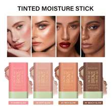 Cream Contour Stick, Bronzer Stick Facial Contouring Stick,Long Lasting Highlight Contour Makeup,Buildable Face Bronzer Face Shaping - 03,橙色腮紅 - 查看 5