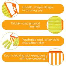 1 Miếng Đa dụng Cửa sổ Nút Shutter    Bàn chải làm sạch Đối với Vật dụng trong nhà , , Cái quạt , , Cọ đường nứt Với Có thể giặt được Chế tạo Của Premium PP Chất liệu , Công trình học nhân thể Và - trái cam - Xem 4