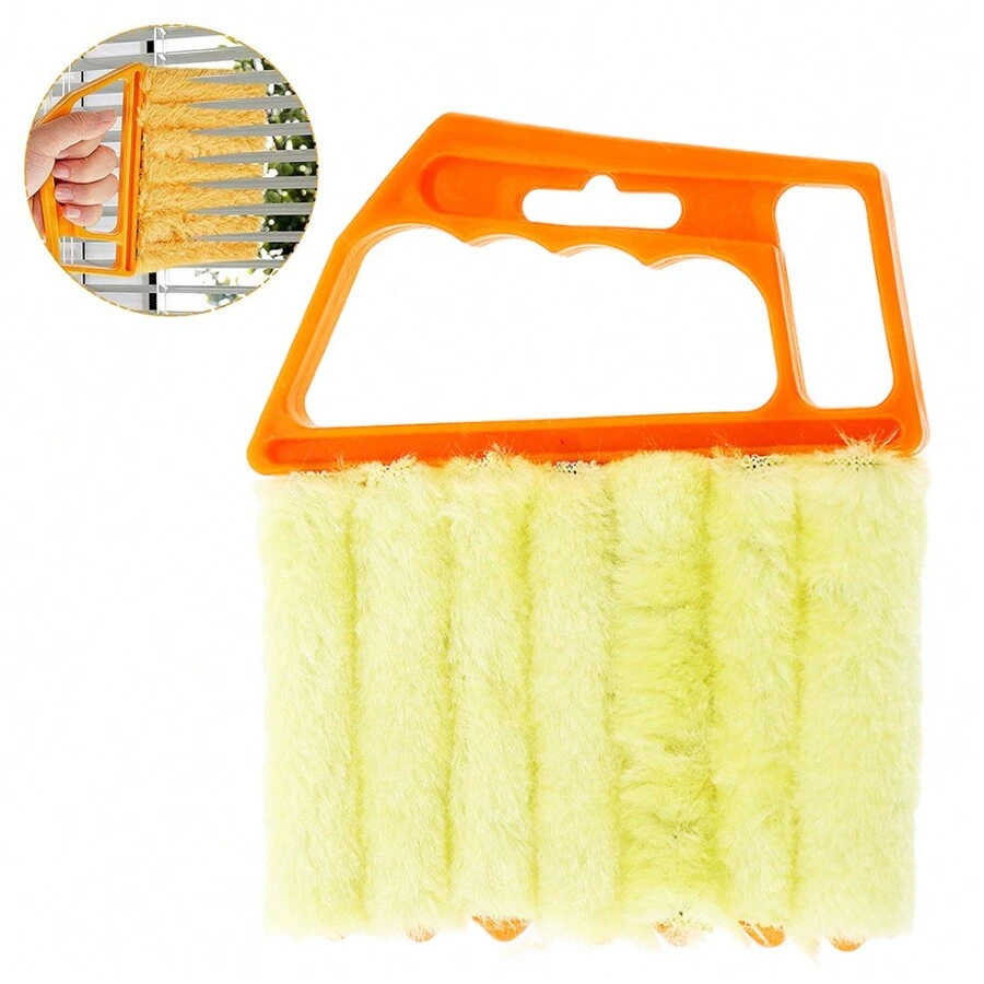 1 Miếng Đa dụng Cửa sổ Nút Shutter    Bàn chải làm sạch Đối với Vật dụng trong nhà , , Cái quạt , , Cọ đường nứt Với Có thể giặt được Chế tạo Của Premium PP Chất liệu , Công trình học nhân thể Và - trái cam - Xem 1