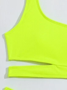 Tween Girl Summer Beach Detachable Padded Neon Bikini Set Bathing Suit