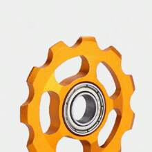 1pc Black Aluminum Alloy Bike Rear Derailleur Wheel, Bearing Anodic Cnc 11t Chain Guide Pulley For Mountain Cycling Equipment