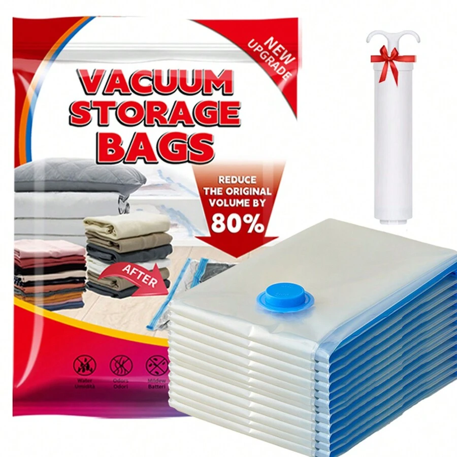 5 Máy hút bụi Nén Túi , Tiết kiệm không gian Túi , , Quần áo , Hành lý , Túi Lưu trữ  , Áo lông Jacket  , , Gối , Túi Lưu trữ  , Chống ẩm , Chống mốc , Chống bụi Túi Lưu trữ - Cạnh màu xanh trong suốt - Xem 1