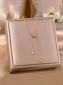 VceTd 1pc Simple Style Stainless Steel Necklace With Adjustable Chain Length For Daily Wear Or Gift Giving - Style1-jX036 - View 6