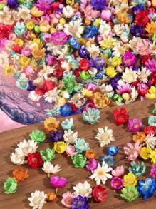 140pcs/Pack Miniature Dried Flower In Various Colors, Diy Jewelry, Earring, Crystal, Glass Sphere And Resin Filler, Valentine Day, Gift Gifts Birthday Graduation