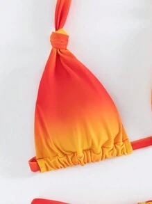 Women Gradient Halter Bikini Set, Summer Beach Bathing Suit - Multicolor - View 2