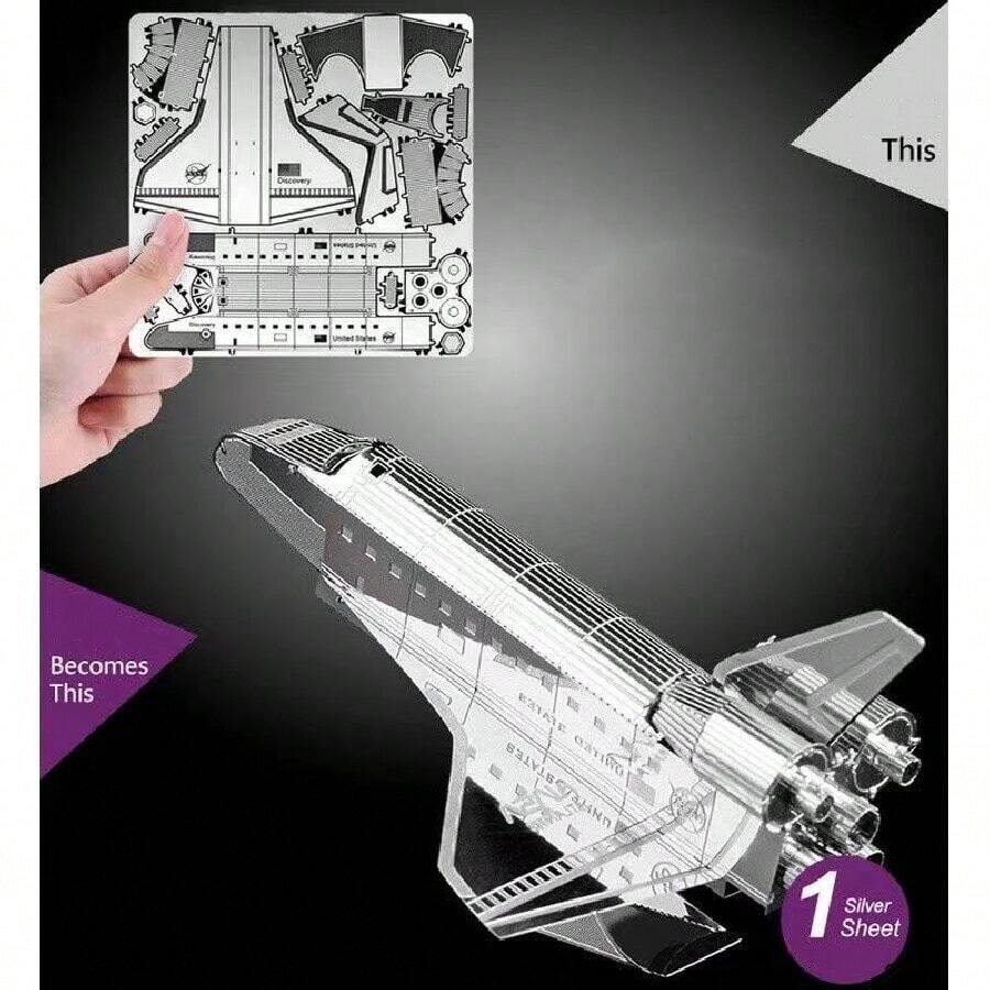 Diy Metallic Assembly Toy Airplane Model, 3d Puzzle Game Building Kit ...