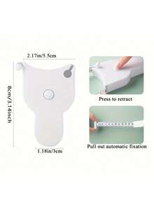 1pc Mini Tape Measure Leather Ruler Soft Ruler Measures Height Meter Ruler Multi-Function High-Precision 78.74inch Meter Cute Measure Waist Circumference Chest Circumference Measure Clothes - White - View 2