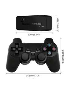 2.4g無線32位4k高清視頻輸出usb雙玩家擴展記憶卡支援10000多款經典復古遊戲,即插即用手持式便攜式復古遊戲機電子迷你遊戲站玩具節日禮物 - 黑色 - 查看 3