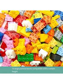 Conjunto De Bloques De Construcción Sueltos Y Figuras De Animales Grandes (70 ~ 75 Piezas, Color Mixto) - Multicolor - Ver 1