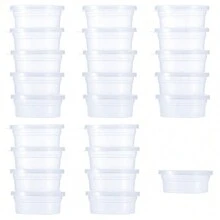 24PCS Slime Storage Containers , Reusable Leakproof Clear Plastic Foam Ball Storage Cups Storage Jars Containers With Lids Slime Pots Tubs - Transparent - View 1