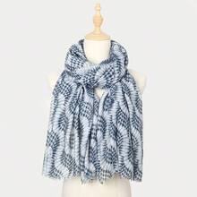 1條女式時尚薄款幾何圖案流蘇圍巾,多種顏色可選,春夏防曬披肩 - 款式A - 查看 8