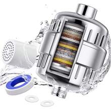 1pc Shower Filter, 20 Stage Shower Head Filter For Hard Water, Shower Water Filter With 1 Cartridge For Removing Chlorine Fluoride, Polished Chrome, Bathroom Accessories - Shower Filter(20 Stage) - View 1