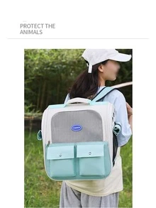 1pc Transparent Pet Carrier Backpack With Large Capacity For Cats, Dual Shoulder Straps - White - View 7
