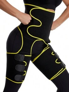 1入組黃色3合1提臀腰部訓練器發汗腰帶大腿修身器 - 黃色 - 查看 4
