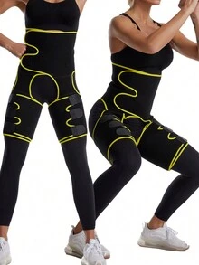 1入組黃色3合1提臀腰部訓練器發汗腰帶大腿修身器 - 黃色 - 查看 5