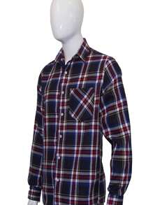 Camisa Flanela Xadrez Lenhador Masculina Manga Longa Fit - Preto - Visão 1