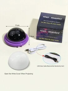 1pc Dreamy Star Projector Light, Christmas Gift, Led Romantic Starry Sky Projection Lamp Projecting Stars And Moon For Festive Atmosphere And Night Light - Purple - View 7