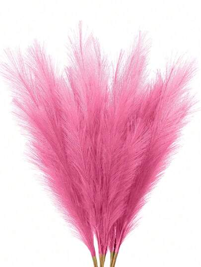 10pcs/20pcs- Artificial Reeds 55cm/21.65in High Fake Pampas Grass Faux Plume Branch For Floor Vase Filler, Home Kitchen Bohemian Decor, Room Decoration, Wedding Party Decoration, Valentine's Day Decoration (Pink), Valentine Day, Gift Gifts Birthday Graduation,Fall Decor,Autumn,Fake Plants