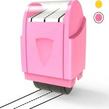 1 Pc Dashed Handwriting Lines Practice Roller Stamp Parents And Teachers Roller Self-Inking Line Rolling Stamps Handwriting Practice Tool - Pink - View 6