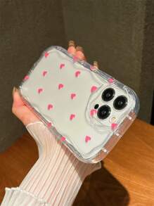 Summer Tpu Hollow-Out Phone Case With Precise Cutouts Compatible With Apple Iphone, Black - Pink - View 2