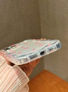 Summer Tpu Hollow-Out Phone Case With Precise Cutouts Compatible With Apple Iphone, Black - Pink - View 5