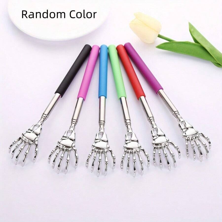 1 Piece, Retractable Stainless Steel Back Scratcher, Random Color, Back Scratcher, Back Massager - Multicolor - View 1