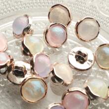 10/20pcs Faux Pearl Sparkling Colorful Plastic Decorative Buckle For Sweater, Cardigan, Knitting Coat, Hand-Sewn Button Diy Jewelry Headwear Accessory Buckle - Multicolor - View 1
