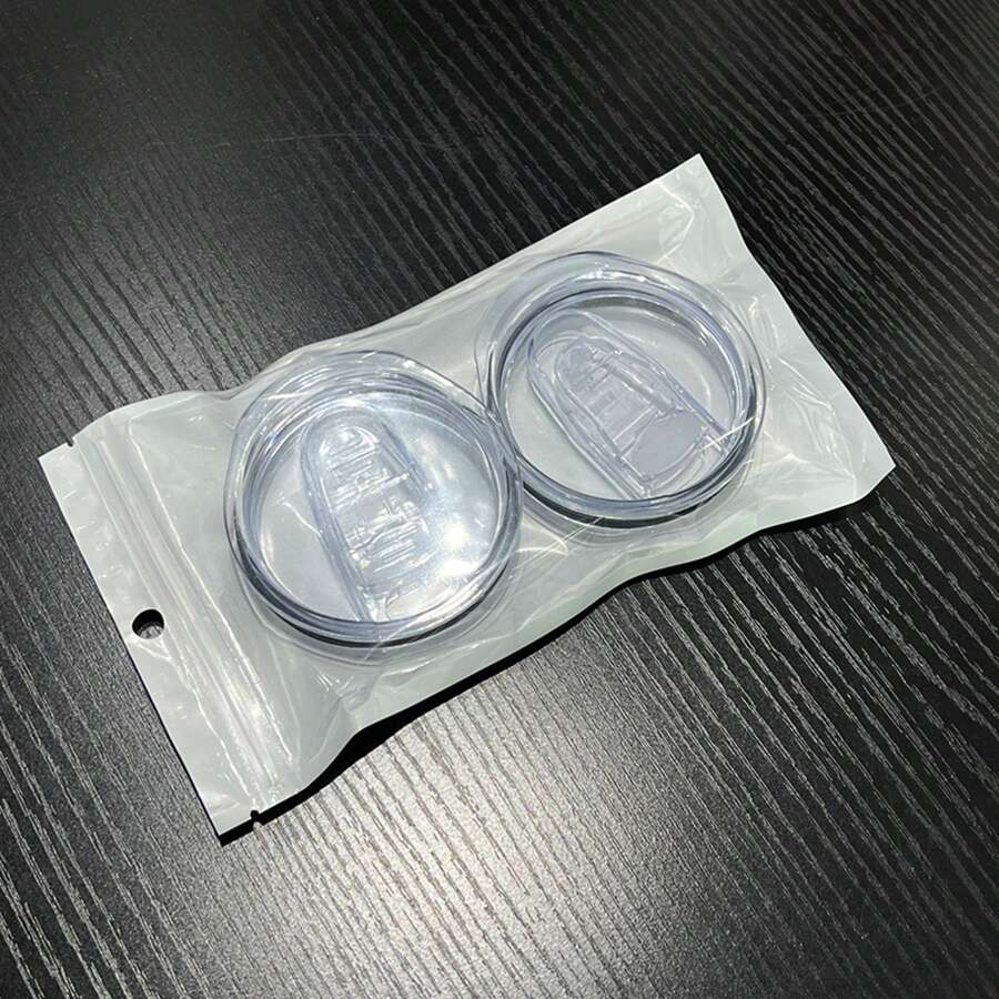 20 盎司细长玻璃杯替换盖 2 件装，适合内径 2.72 至 2.75 英寸的细长玻璃杯，防溢防溅玻璃杯盖硅胶滑动盖。