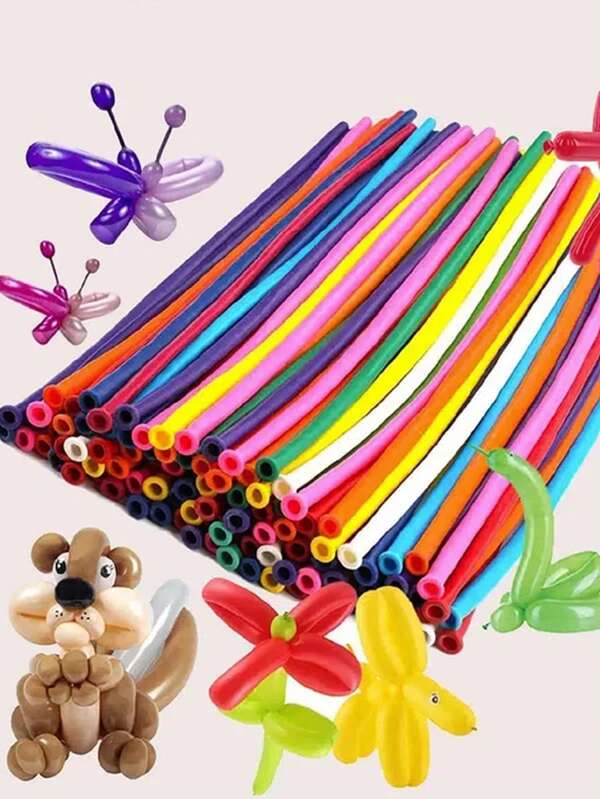 20pcs Matte Mixed Color Long Balloons For Magic Show, Party Decoration,Christmas