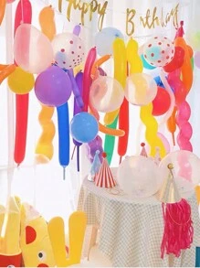 20pcs Matte Mixed Color Long Balloons For Magic Show, Party Decoration,Christmas - Mixed Colors - View 4