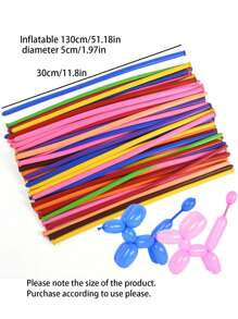 20pcs Matte Mixed Color Long Balloons For Magic Show, Party Decoration,Christmas - Mixed Colors - View 2