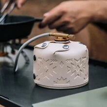 1pc White Portable Outdoor Camping Fuel Canister Cover, Square Shape Gas Cylinder Protector For Camping Storage Box - White - View 1