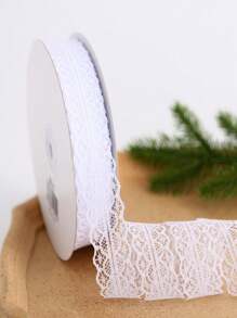 25 Yards/Roll 3cm Wide Lace Ribbon With Floral Pattern For Bouquet, Gift Box Diy Packing, Hair Accessory, Clothing, Crafts, Toy, Apparel Accessories