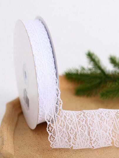 25 Yardas/rollo De Cinta De Encaje Ancho De 3cm Con Diseño De Flores Para Ramo De Flores, Embalaje De Regalo Para Bricolaje, Accesorio Para Cabello, Ropa, Manualidades, Juguetes Y Accesorios De Indumentaria