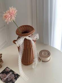 25 Yards/Roll 3cm Wide Lace Ribbon With Floral Pattern For Bouquet, Gift Box Diy Packing, Hair Accessory, Clothing, Crafts, Toy, Apparel Accessories