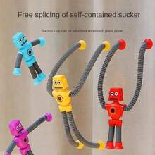 Purple Children's Robot Toy, Stretchable, With Suction Cups, Educational, Stress-Relieving, Creative Deformation, Birthday Gift - Purple - View 4