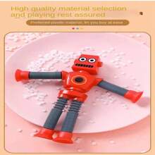 Purple Children's Robot Toy, Stretchable, With Suction Cups, Educational, Stress-Relieving, Creative Deformation, Birthday Gift - Purple - View 10