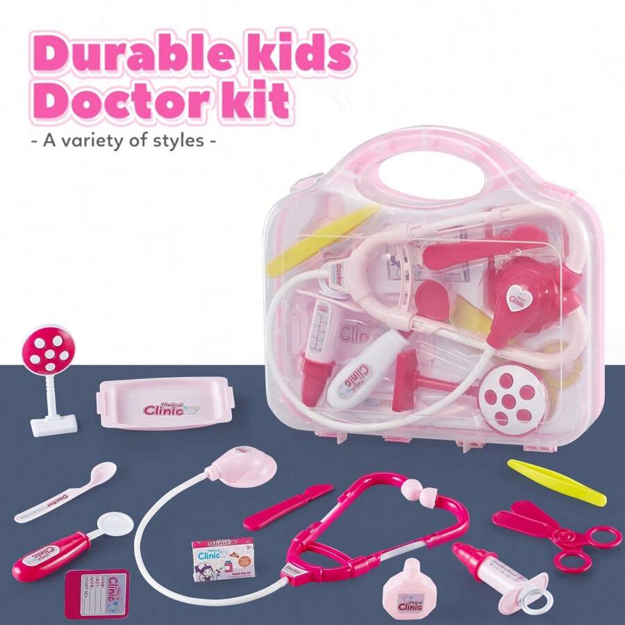 12pcs Doctor Kit For Girls, Kids Educational Dentist Kits Role Play Doctor Game Toy Set, Pretend Play Medical Set With Stethoscope Carrying Case, Little Dr Dress Up Toys For 3 4 5 6 Years Old Toddlers, Perfect Doctors Playset Pink Girl Toys Gift (Color Matching Of Accessories Is Sent Randomly)Roleplay Toys,Toy Stethoscope,Girls Doctor Set,Dentist Toy Kit,4 Year Old Girl Dress,Toys For Little Girls,Operation Game,Toddler Girls Toys,Doctor Costume,Dentist,Doctor Set,Doctor - Pink - View 1