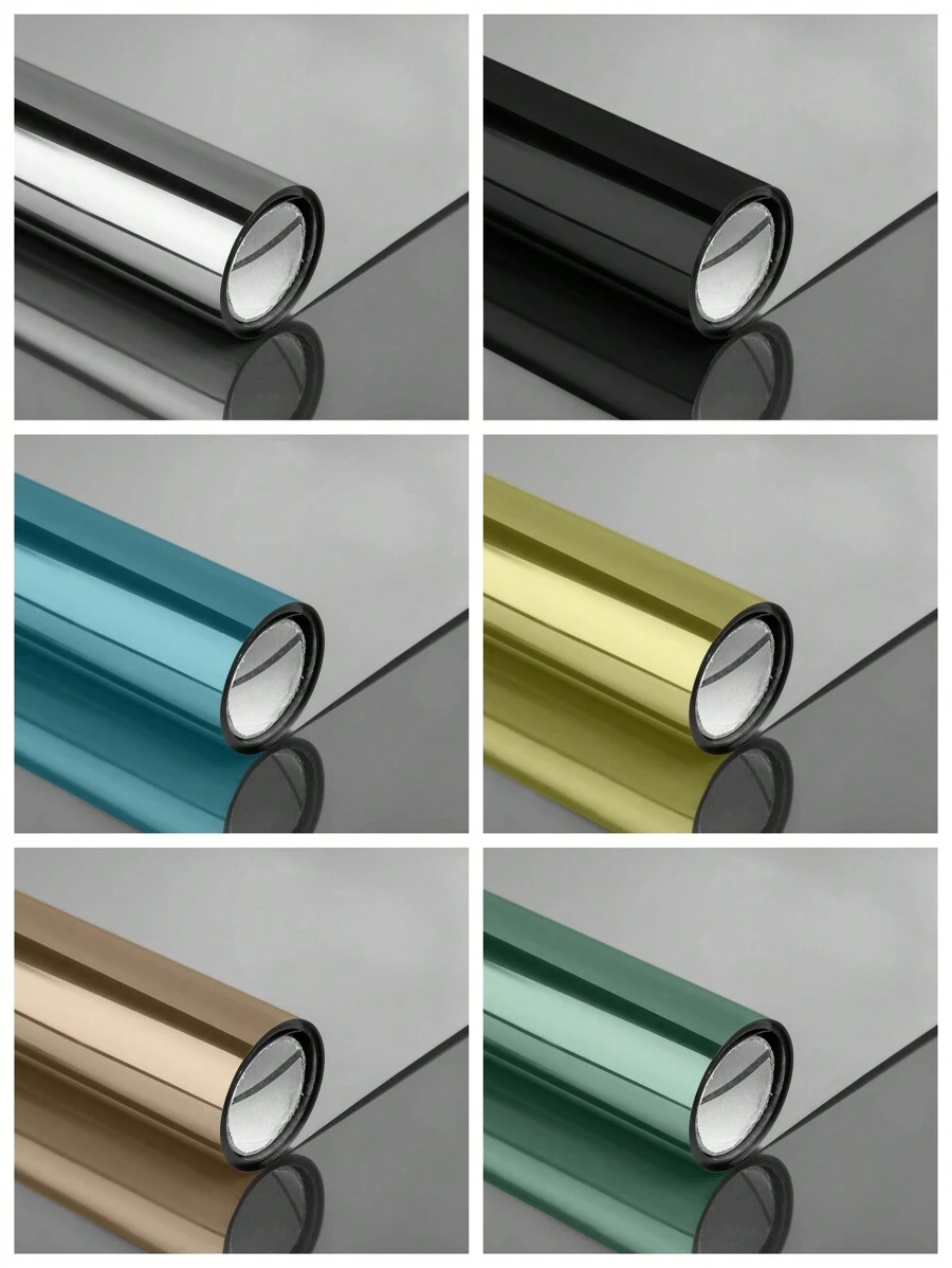 1捲多種尺寸和款式可用的pet銀色自粘窗戶膜,反射熱控防窺窗戶覆蓋物,適用於辦公室、倉庫、客廳、臥室、廚房、浴室、滑動玻璃門,聖誕節和其他節日裝飾